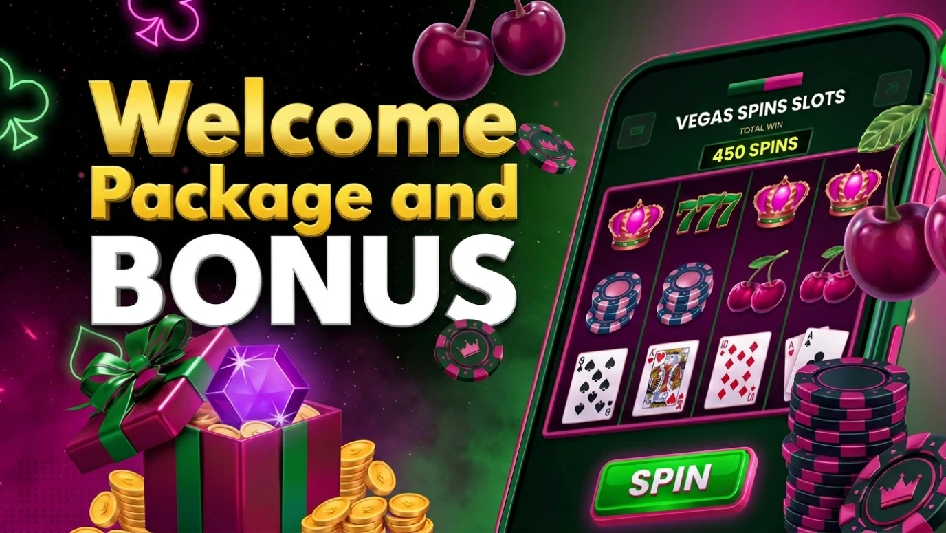 Vegas Spins welcome free spins bonus and Reward Spin promotion